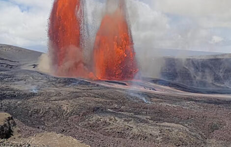 Towering lava fountains of Hawaii's Kilauea volcano trigger park and highway closures